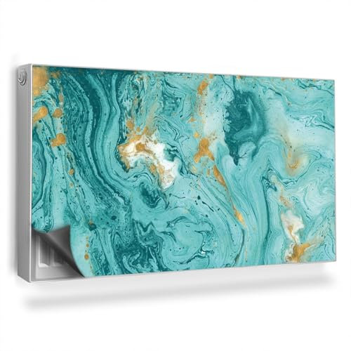 Magnetic Radiator Cover 110x60 cm (43,3x23,6 inch) Easy Installation Built-in Magnet Heat-Resistant Dust and Damage Protection Decoration Panel - Mixing paint, color abstraction