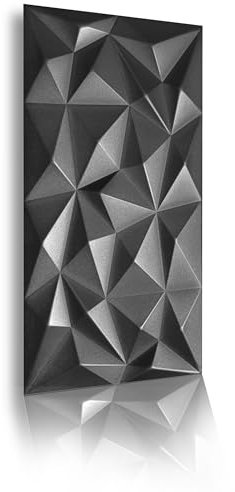 Panneaux 3D Polystyrène XPS Styrofoam - Panneaux Muraux et Plafonds Modernes - Panneaux Muraux Légers Flexibles 100 cm x 50cm / 18m² - 36 Pièces (Noir 03)