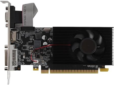 Carte Graphique GT 730 2 Go DDR3, 128 - Bit, HDMI VGA DVI, Carte Graphique Vidéo PC Ordinateur, PCI Express X16 avec Ventilateur de Refroidissement Silencieux