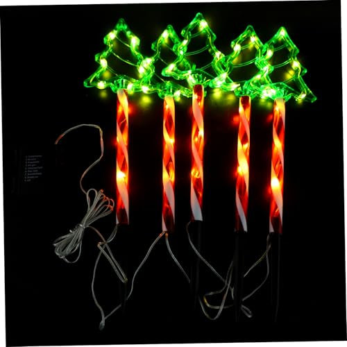 ibasenice 1 Ensemble Lampadaire De Noël Décoration De Noël Lumières De Noël Rouge Lumières D'étoile D'arbre De Noël Lanterne Des Arbres Arbre Lumineux Éclairé Ornements De Noël Pc Green