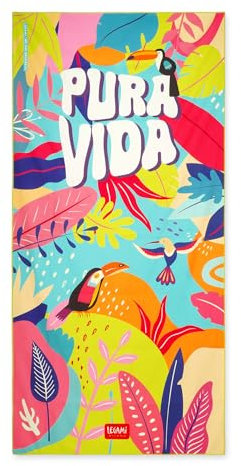 Legami - Leichtes, Mikrofaser, Kompaktes, Sandbeständig, Schnell trocknend, Ultra-absorbierend, Platzsparendes Handtuch, 85 x 180 cm, Pura Vida