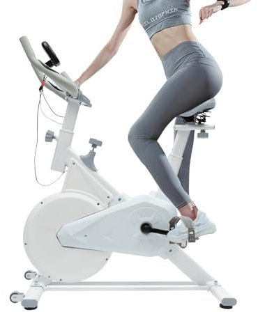 Heimtrainer Fahrrad Set, Höhenverstellbar, Indoor Bike mit Flüsterleise, Phone&Tablet Halter, Monitor, Schweres Schwungrad, Fitnessfahrrad für Haus, Fitnessstudio, Turnhalle.
