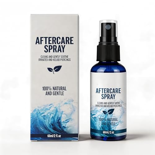 Saline Spray, 60ml Cleaning Mist for Nose, Ears, and Body | Saline Solution, Piercing Care