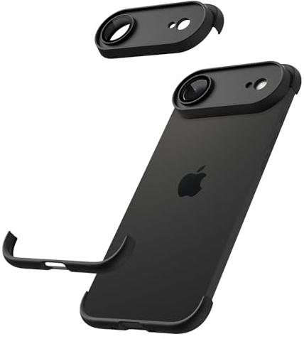 MIMGOAL für iPhone Air Hülle mit Kameraschutz - Bumper Case, Stoßdämpfende Schutzhülle im Schlanken Design Rahmenloses Dünn Slim Lightweight Cover für iPhone Air,Schwarz