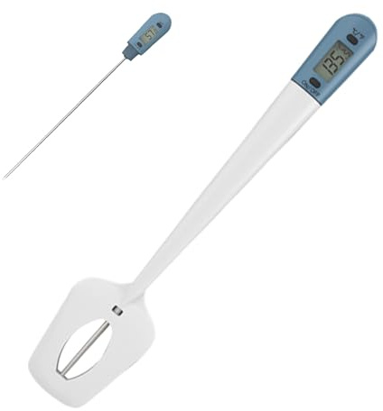 Lebensmittel Thermometer zum Kochen | Küchenthermometer mit Spatelfunktion | Hochpräzises Messwerkzeug LCD Display Für Frittieren Grillen Camping Backen - Mischhilfe für Mahlzeitenzubereitung Sirupher