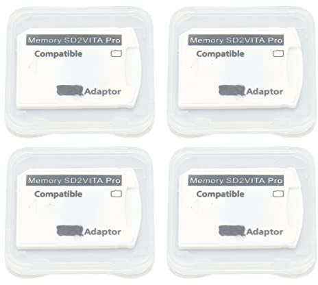 FRTHVB 4Pcs PSV Memory Card Adapter, Micro Storage Card Adapter for 1000 2000 and PS TV, SD2Vita Adapter with Transparent Box, Faster Loading Speed Than Original Game Card