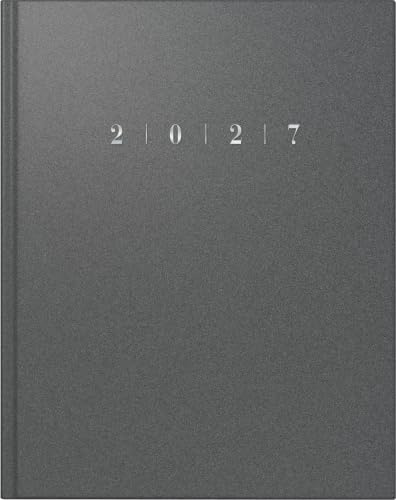 rido/idé Buchkalender Premium Mod. Managerkalender TM 2027 | 20,5×26 cm, Kunststoff, grau