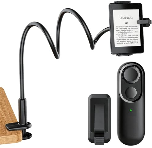 BRGD Soporte para Kindle con Pasapáginas Remoto, Soporte para Leer Libros Electrónicos para Kindle Paperwhite/Oasis/Kobo, iPad, Tablets, 4.7-10.35 Pulgadas