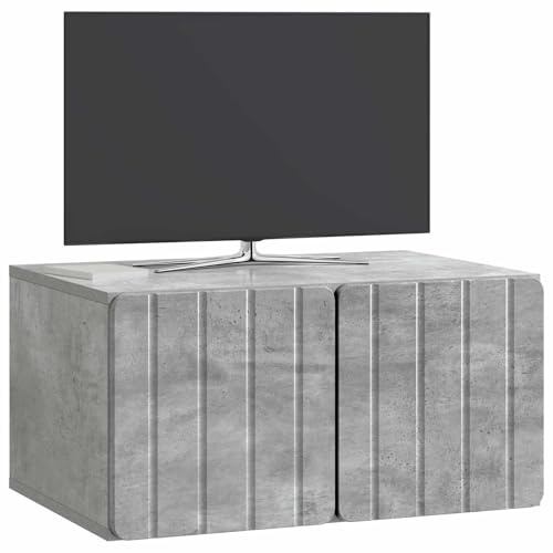 vidaXL Wandmontierter TV-Schrank Betongrau 59,5 x 41 x 30 cm, Wohzimmer, rechteckiger, moderner Wandschrank, stylischer TV-Ständer, viel Stauraum für Dein Zuhause