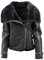 Infinity Frauen-kurze Schwarze Merino Schaffell-Flieger-Lederjacke S