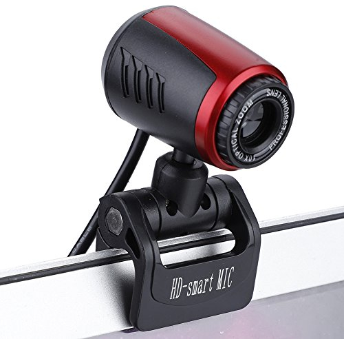 Richer-R Webcam USB2.0 avec MIC, Caméra Web HD 16MP 360 ° pour Ordinateur PC Ordinateur Portable pour Skype/MSN, Prise en Charge de Windows 2000 / XP / win7 / win8 / win10 / Vista Caméra Web USB 32