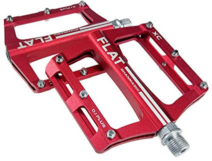 FrontStep Aluminium Anti-Rutschpedale Leicht Fahrrad Pedale Für MTB/Mountainbike Pedal/BMX Pedal Mit Cr-Mo Stahlspindel FrontStep (Rot)