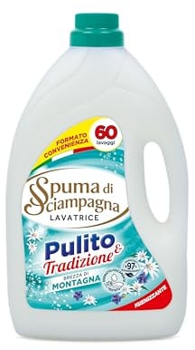 Spuma Di Sciampagna Detersivo Lavatrice Liquido Freschezza Alpina 60 Lavaggi - 3000 ml