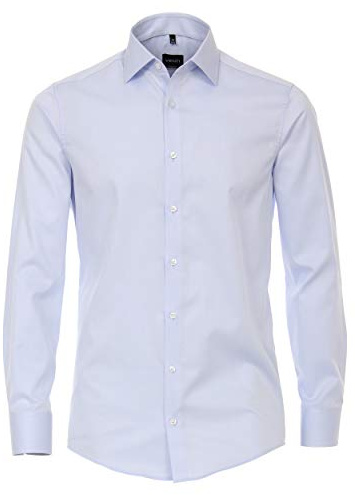 Venti Herren Twill Hemd unifarben extra Langer Arm 72cm Modern Fit