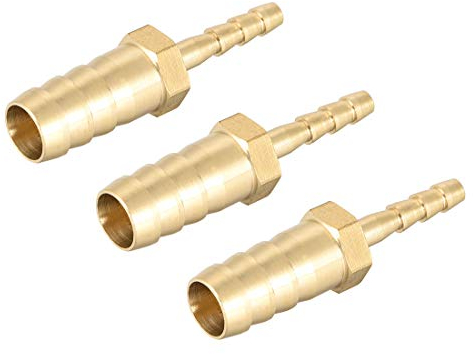 Sourcing Map Schlauch-ID Messing Reduzierstück Schlauchverschraubung gerade Verbindungsstück Kupplung Adapter 10mm x 4mm Barb(3pcs)