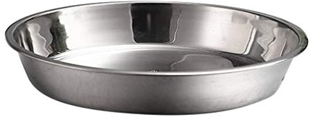Yardwe Stainless Steel Plates Round Metal Dinner Dishes Feeding Serving Camping Plates 30CM