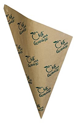 Gemüse und Obst Spitztüten aus Papier gefädelt (100 Stück, 33 cm / 1000 g)