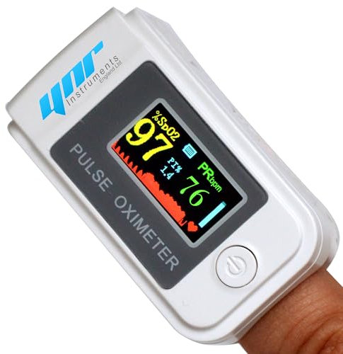 YNR Pulse Oximeter Fingertip, Blood Oxygen Saturation Monitor for Pulse Rate and SpO2 Level, Ankovo Portable Pulse Oximeter with Large LED Display, Batteries and Lanyard Included
