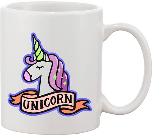 Hermosa taza de cerámica con diseño de unicornio con forma de pin