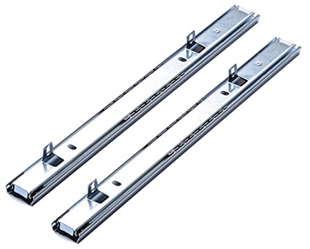 1 Paar Weiß Schubladenauszüge höhenverstellbare Führungen mit Kugellager | 350mm/14in Teilauszug Schubladenauszug Teleskopauszug Kugelauszug Rollenauszug,für Schublade/Tastaturablage,2-teiliges Gleis