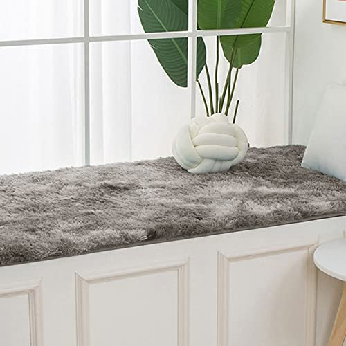 CHBIN Hochflor 40x60cm Hochflor Teppich Nachahmung Wolle Teppich Fellteppich Longhair Einfach zu Säubern für Bettvorleger Sofa Matte Oder Schlafzimmmer Deko Usw, Hellgrau