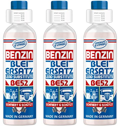 SYPRIN Original Bleiersatz, Blei-Zusatz, 1:1000 | Blei Additiv, Pflege für ältere Benziner Oldtimer & Motorräder als Prävention 3x250ml