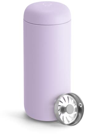 Fellow Carter Move - Taza de viaje de acero inoxidable con aislamiento al vacío para café y té con interior de cerámica y protector contra salpicaduras, color morado lavanda, taza de 16 onzas