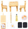 Aolso Puppenhaus Zubehör, 17PCS Wichtel Zubehör, Miniatur Wichtel Zubehör Zubehör Weihnachten, Miniatur Deko Miniatur Eier Milchbrot Mehlbeutel Puppenhaus Küchen-Backset (Holzfarbe)