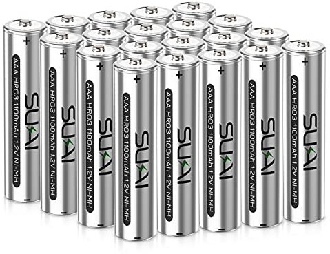 SUKAI Rechargeable Batteries AAA, 20 Counts 1.2V AAA Ni-MH Batteries 1100mAh Pre-charged