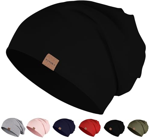 YANIKY Mütze Herren Damen, Slouch Beanie Mütze Baumwolle, Dünne Leichte Mütze, Weich Chemo Mütze, Winddicht Jersey Longbeanie für Alle Jahreszeiten