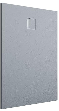 Piatto Doccia 90x120 cm Grigio Effetto Pietra Rettangolare in SMC Riducibile Samos