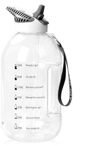 JIMACRO BOTTLED JOY 2.5L BPA-Free Water Bottle with Straw, Time Markings Tracker, Ideal for Gym, Office, Running, Outdoor Sports