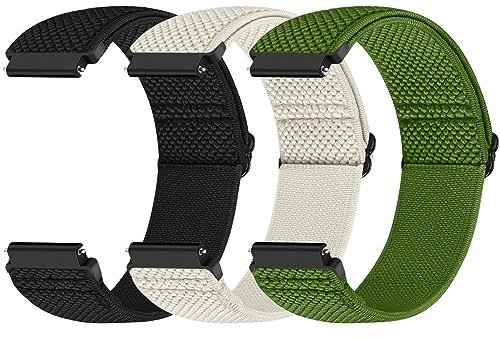 19mm Elastic Watch Strap Compatible with Willful/YAMAY/Letsfit/LETSCOM/TEMINICE/LIFEBEE/Lintelek/ ID205 ID205L ID205G ID205S ID205U/Blackview/UMIDIGI Sport Nylon Replacement Band for Women Men