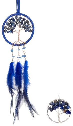 GORGECRAFT 1 Set Acchiappasogni Piccolo Albero della Vita Acchiappasogni Chakra Sogno Perline di Cristallo Acchiappasogni O Ornamenti da Appendere Ciondolo per Auto Decorazioni da Parete