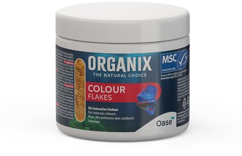OASE ORGANIX Colour Flakes 175 ml - Flockenfutter Aquarium, abwechslungsreiche Ernährung für Aquarienfische, Hauptfutter für Zierfische