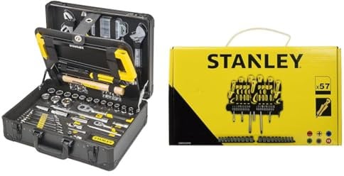 Stanley STMT98109-1 Valigia Manutenzione 142 Utensili, Multicolore, 47.5 x 37.5 x 17.5 cm, 12.4 Kg & STHT0-62143 Set 57 Pezzi Giraviti e Inserti e Chiavi a Bussola