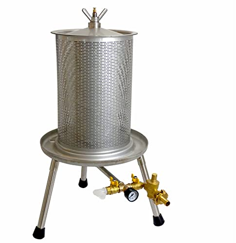 Fischer Edelstahl Hydropresse 40 Liter INOX Apfelpresse mit Wasserdruck-Antrieb