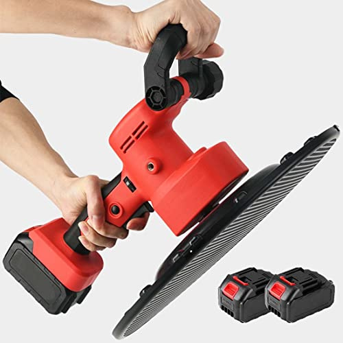 GJBMXSM Cazzuola Elettrica per Calcestruzzo 1680w, Utensile per Lisciare Muri di Cemento, Lucidatrice per Muri, 6 velocità Regolabili, per Intonaco, Muro di Cemento, Muro di Cemento,2X2500MAH