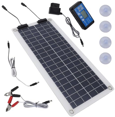 Mainteneur De Chargeur De Batterie Solaire De Voiture,Mainteneur De Batterie Solaire - Chargeur d'entretien étanche 100 W,Chargeur de Maintien de Panneau Solaire, Double Sortie, pour Voiture 12V-24V,