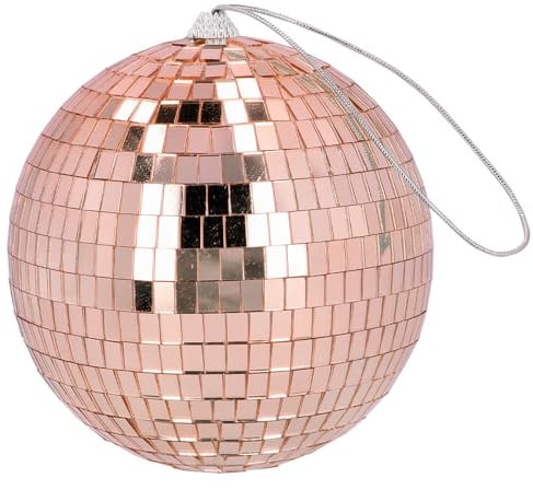 Boland - Boule à facettes brillante, diamètre environ 15 cm, Disco Fever, décoration à suspendre, décoration pour fête ou Nouvel An, Or Rose