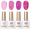Born Pretty UV Nagellack Milky Jelly Milchig Rosa Lila - Gel Nagellack UV Natur Kristall Transparent UV Lack Rosy Reverie Serie Maniküre und Nagelkunst DIY zu Hause 4PCS