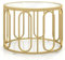 LIFEZEAL Couchtisch Gold, Wohnzimmertisch aus Glas & Metall, Runder Kaffeetisch mit 2 Ebenen, Abnehmbarer Rahmen, Glastisch Modern in Variabler Form, bis 30 kg, Ø60,5 x 44,5 cm