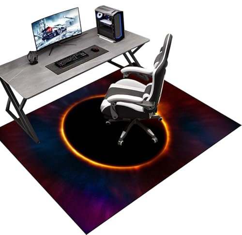 Gaming Teppich | Bürostuhl Matte | Schreibtischstuhl Unterlage | Bodenschutzmatte Bürostuhlunterlage Bodenschutz Bürostuhl Teppichschoner für Parkett Laminat Hartböden Teppichboden 80 x 100 cm