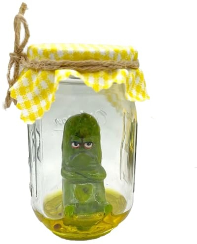 Gurkenglas-Figur, Miniatur schreiende Gurke aus Glas – handgefertigte süße Gurken, stilvolle Gurkendekoration für Heimdekoration, Wohnzimmer, Tisch