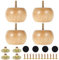 NIHUIFDPY Lot de 4 pieds de meubles en bois, ronds de 5 cm avec plaques de montage et vis, pour chaise, table, lit, canapé, placard, ottoman, meuble TV