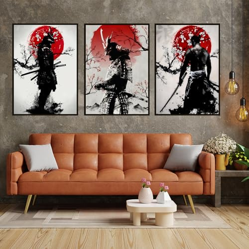 UGZDEA Japanese Samurai Leinwand Bilder, Japanese Bushido Art Portrait Poster Modern Dekoration Poster Malerei-Ohne Rahmen(E,3x30x40cm)