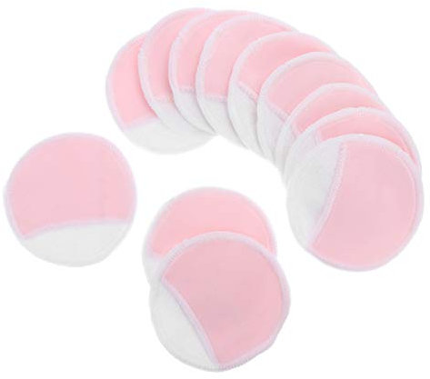 12 Stück Wiederverwendbare Make Up Entferner Pads aus Bambusfaser, Rosa