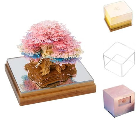 Calendrier 2025, calendrier 3D 2025, calendrier 3D en forme de cabane d'arbre en papier, calendrier silhouette tridimensionnelle, décoration de bureau, notes de bureau