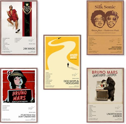 SPPEOUKJ Poster mit Bruno Mars-Albumcover, limitierte Auflage, ungerahmt, 20 x 30 cm, Leinwand-Poster, Schlafzimmer, Dekoration, Landschaft, Büro, Raumdekoration, Geschenk