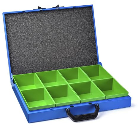 Metallkoffer KM 320 – Robuster Werkzeugkoffer aus Stahlblech, Sortimentskasten für Kleinteile, mit Schaumstoffeinsatz, für Fahrzeugeinrichtungen & WorkMo, ideal für Werkstatt & Transport (D3)